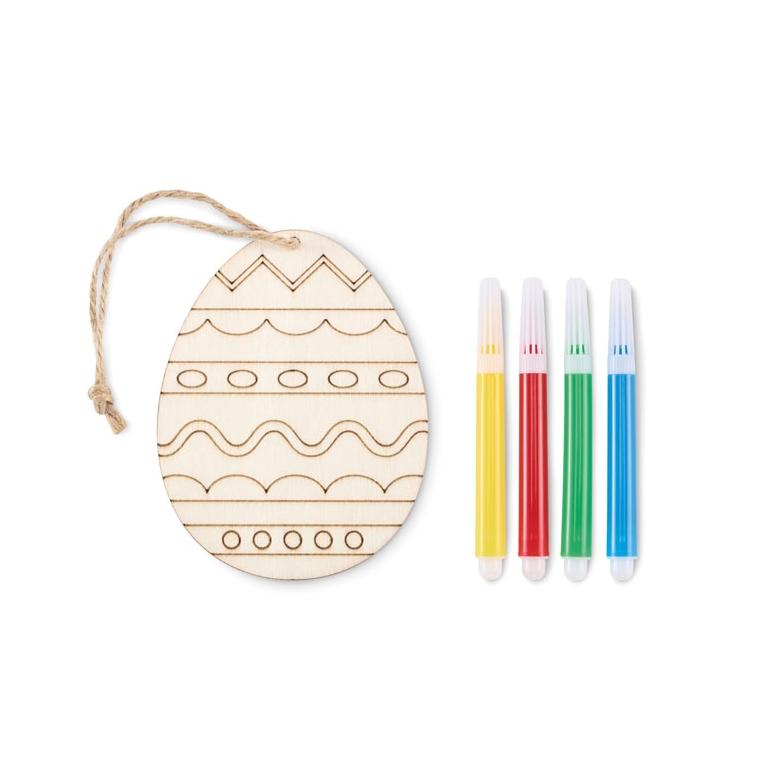 Set de pictură cu ouă din lemn DREGG Natur