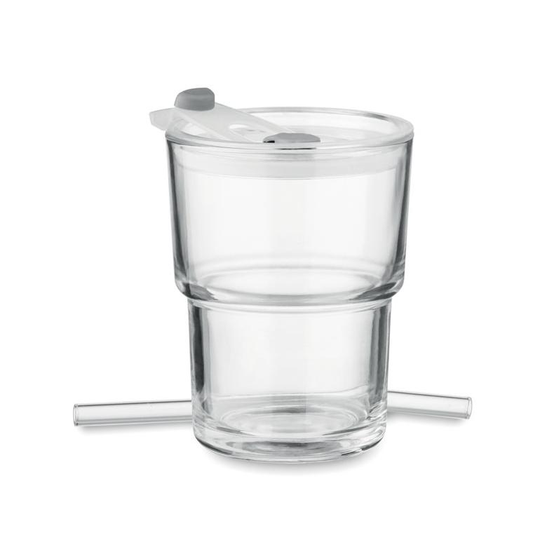 Pahar de sticlă cu pai 400 ml SIP Transparent