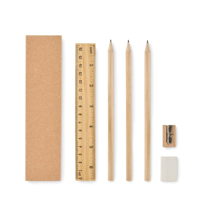 Set papetărie în cutie de hârtie STOX Bej