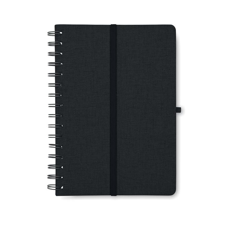 Notebook A5 cu suport pentru telefon STRATA Negru