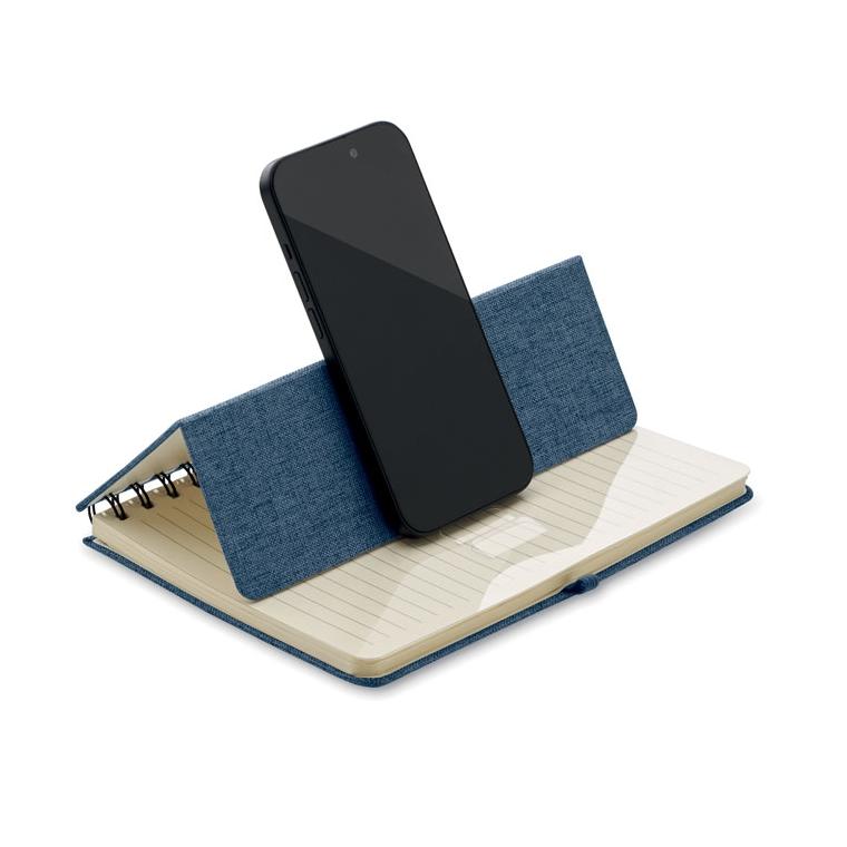 Notebook A5 cu suport pentru telefon STRATA Albastru