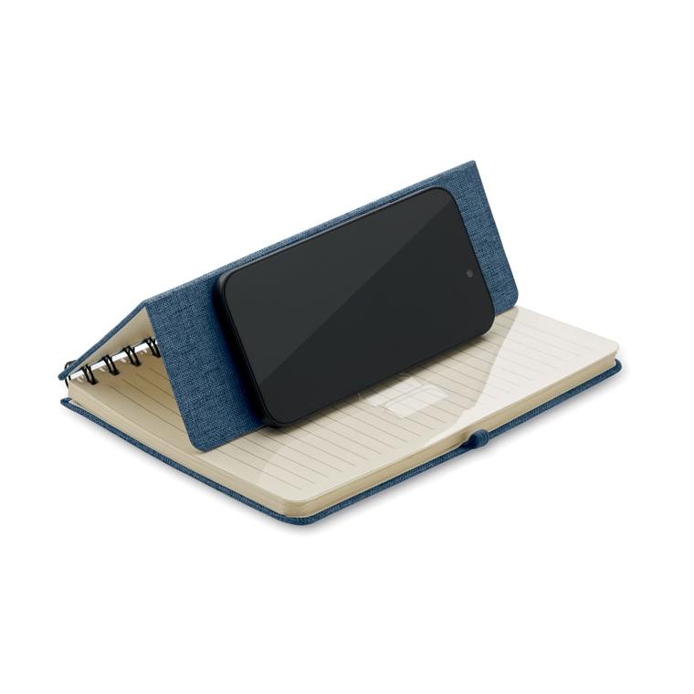 Notebook A5 cu suport pentru telefon STRATA Albastru