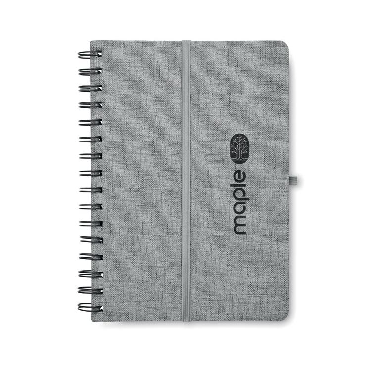 Notebook A5 cu suport pentru telefon STRATA Gri