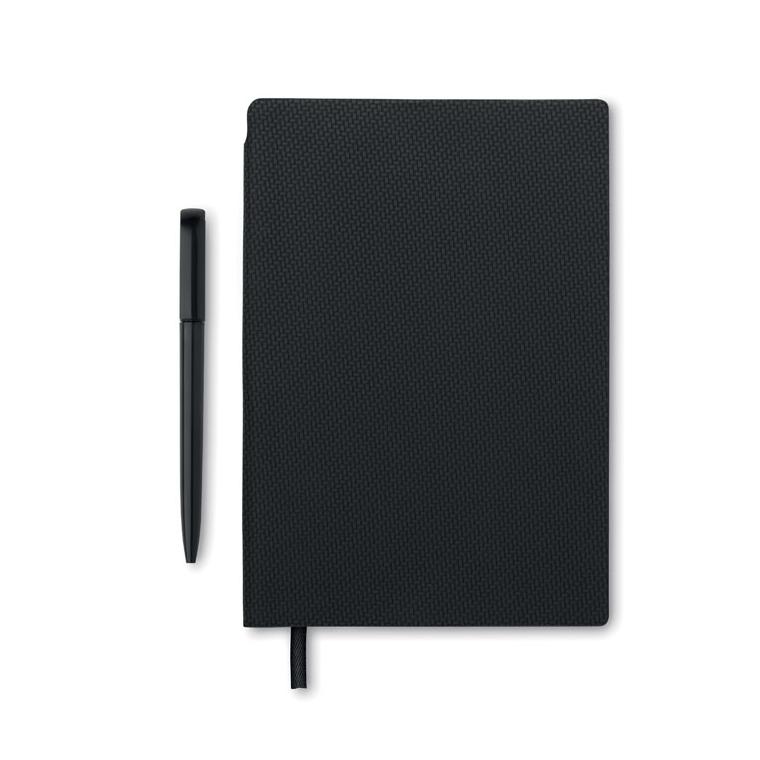 A5 PU notebook cu pix NOTA Negru