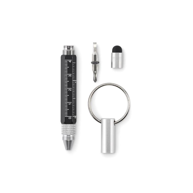 Breloc cu pix cu mecanism prin rotire TWEN Negru