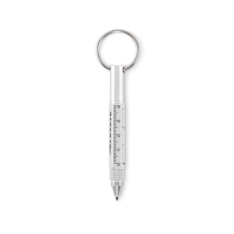 Breloc cu pix cu mecanism prin rotire TWEN Argintiu mat