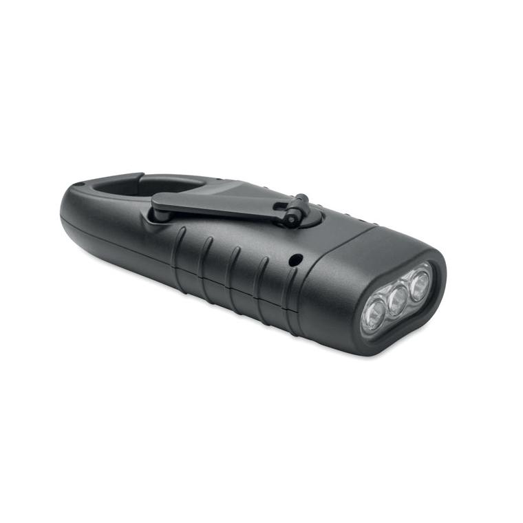 Lanternă solară cu manivelă dinam SLUZ Negru