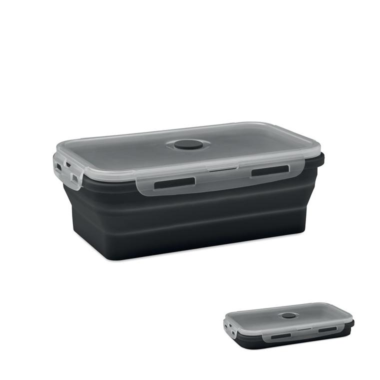 Cutie de prânz pliabilă din silicon KOLAPSO Negru