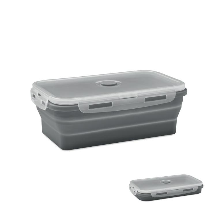 Cutie de prânz pliabilă din silicon KOLAPSO Gri închis