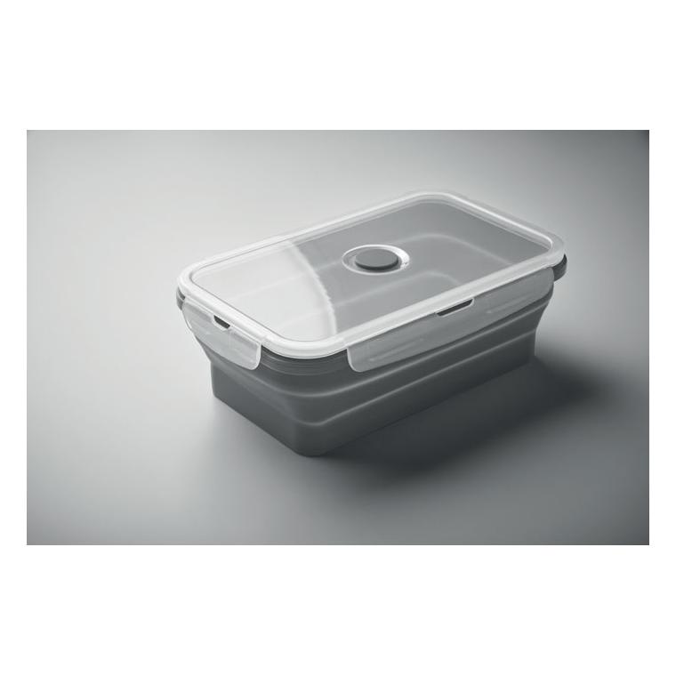 Cutie de prânz pliabilă din silicon KOLAPSO Gri închis