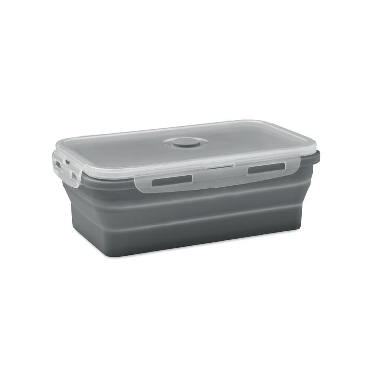 Cutie de prânz pliabilă din silicon KOLAPSO Gri închis