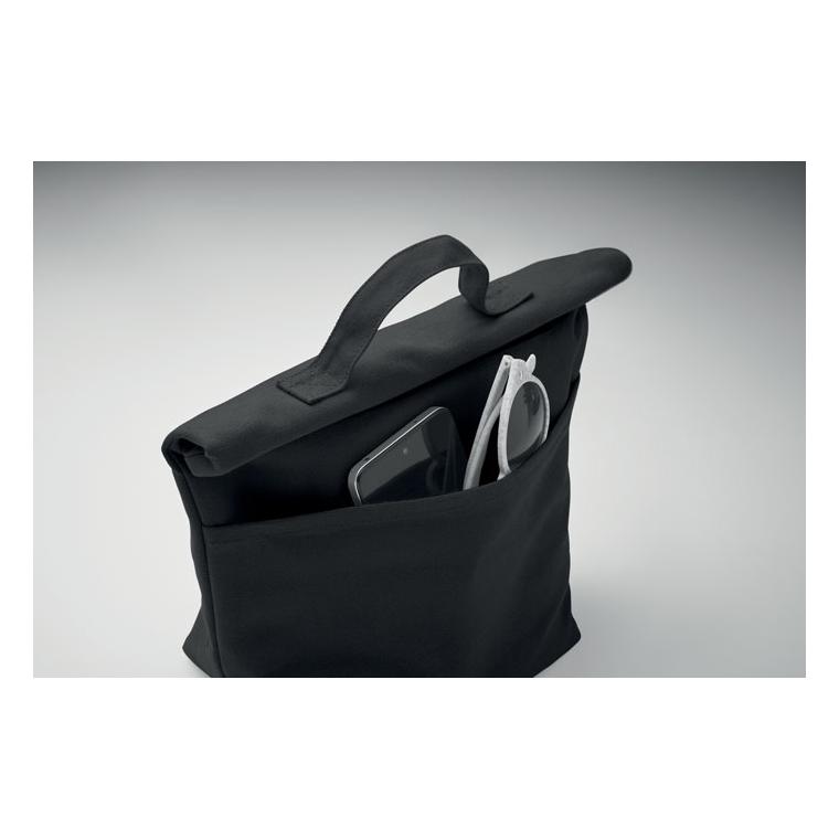 Geantă termo, bumbac reciclat RECOBA COLOUR Negru