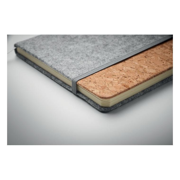 Caiet A5 RPET din plută CORKBOOK Gri