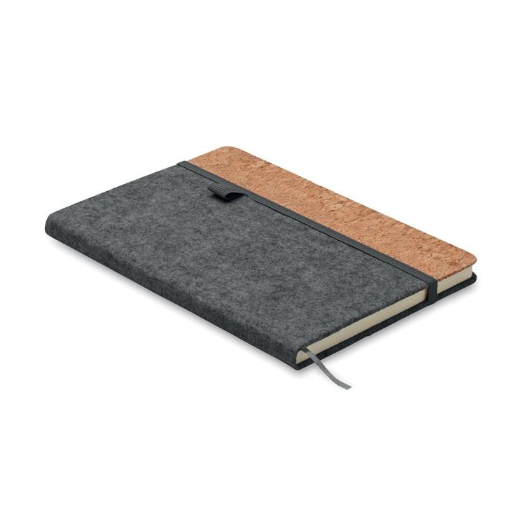 Caiet A5 RPET din plută CORKBOOK Gri închis