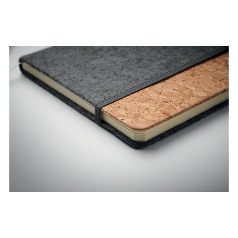 Caiet A5 RPET din plută CORKBOOK Gri închis