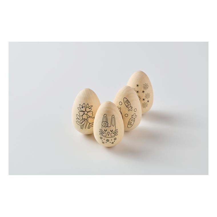 Set de pictură ouă din lemn EISET Natur