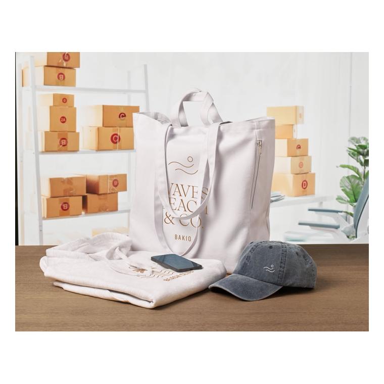 Sacoșă  din bumbac reciclat GAVE COLOUR Alb