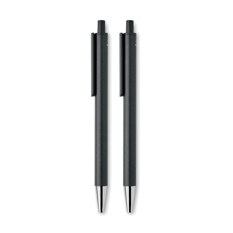 Set de stilouri din aluminiu reciclat ORWELL Negru