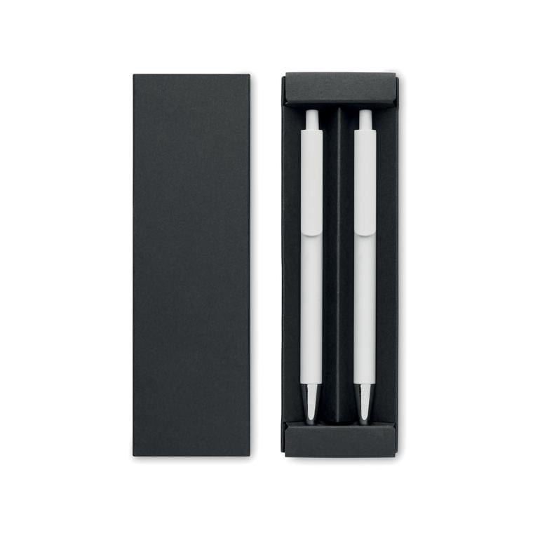 Set de stilouri din aluminiu reciclat ORWELL Alb