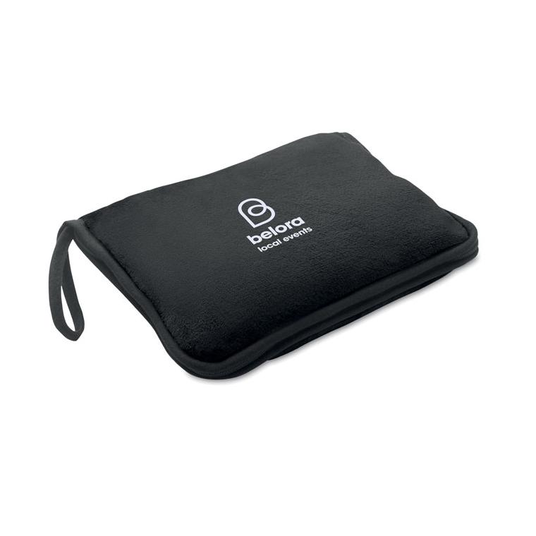 Set de pături de călătorie 2 în 1 COZY Negru