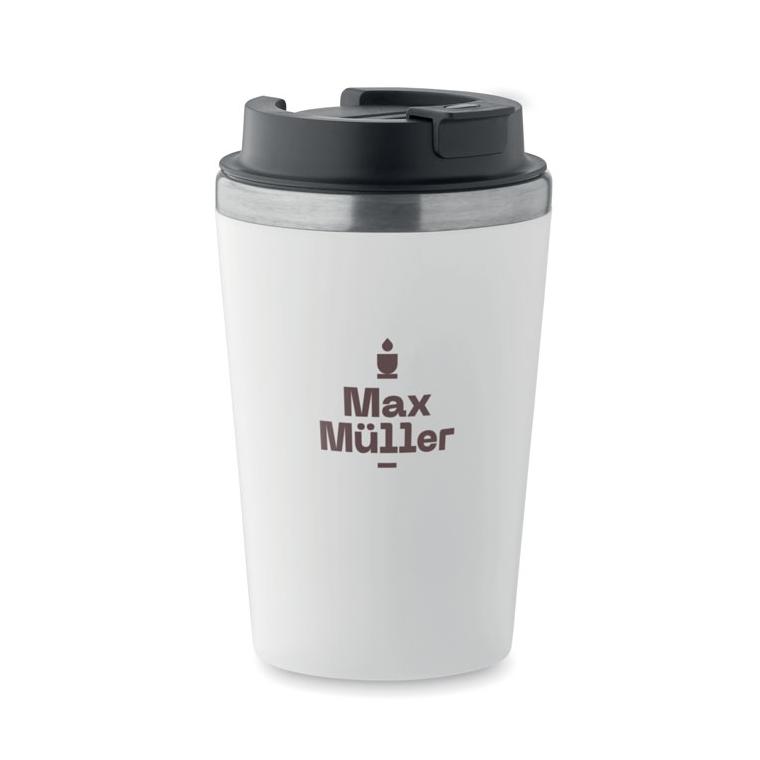 Pahar cu interior ceramic 350 m BLERM Alb