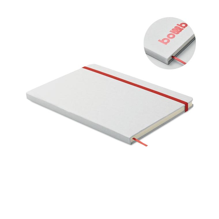 Notebook A5 cu copertă gravabilă pentru evidențiere culoare ROUTE WHITE Roșu