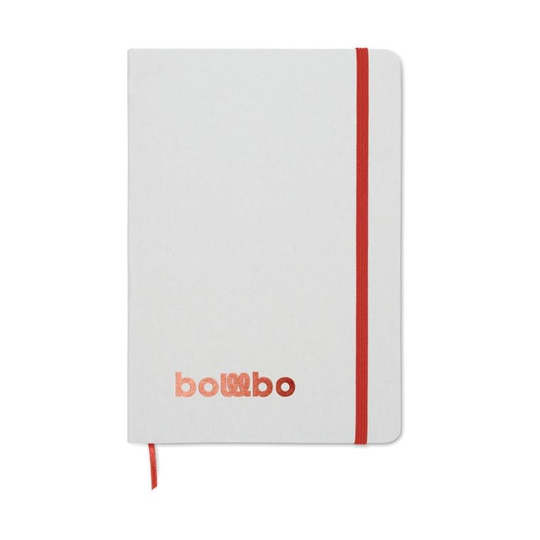 Notebook A5 cu copertă gravabilă pentru evidențiere culoare ROUTE WHITE Roșu