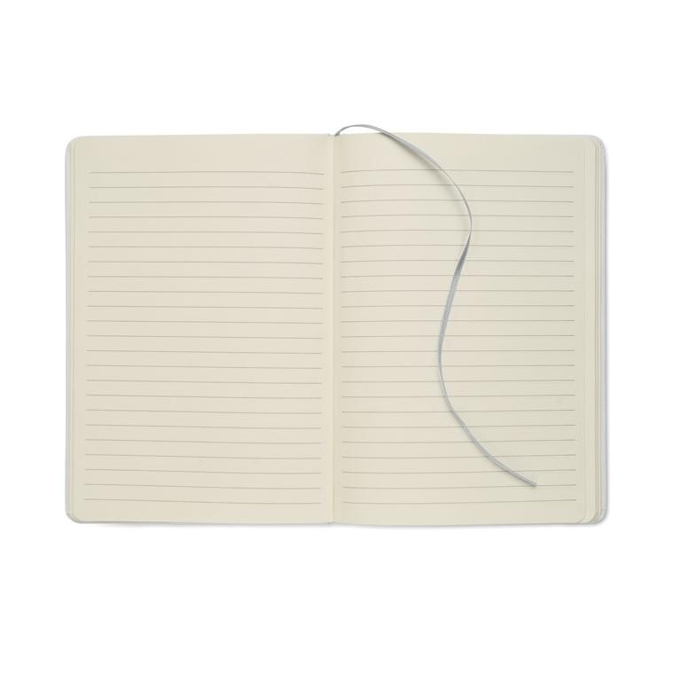 Notebook A5 cu copertă gravabilă pentru evidențiere culoare ROUTE WHITE Argintiu
