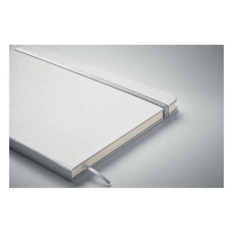 Notebook A5 cu copertă gravabilă pentru evidențiere culoare ROUTE WHITE Argintiu