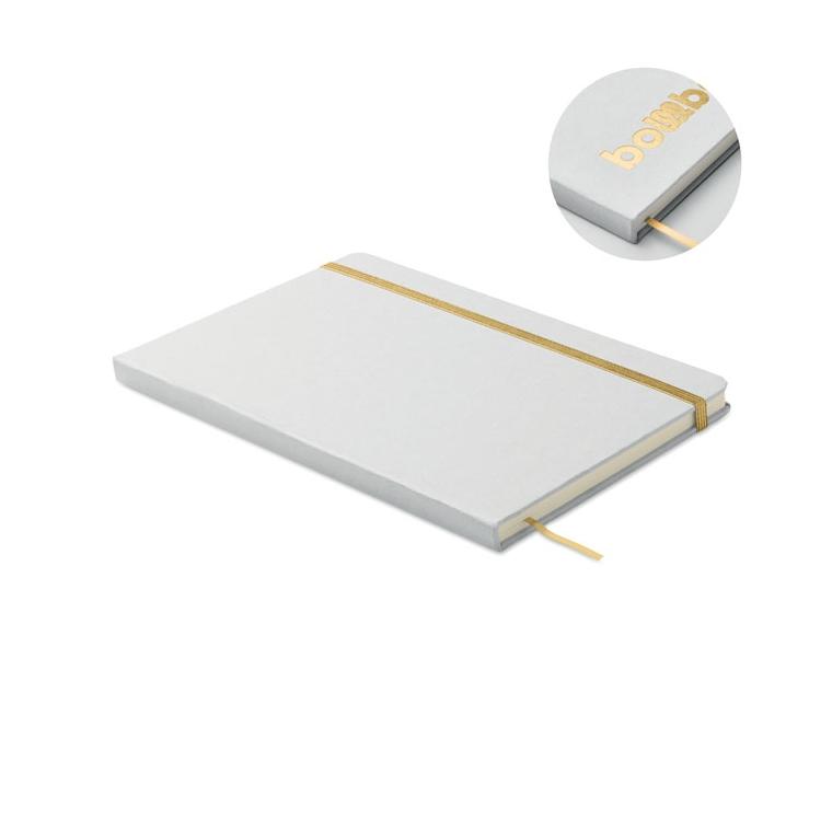 Notebook A5 cu copertă gravabilă pentru evidențiere culoare ROUTE WHITE Auriu