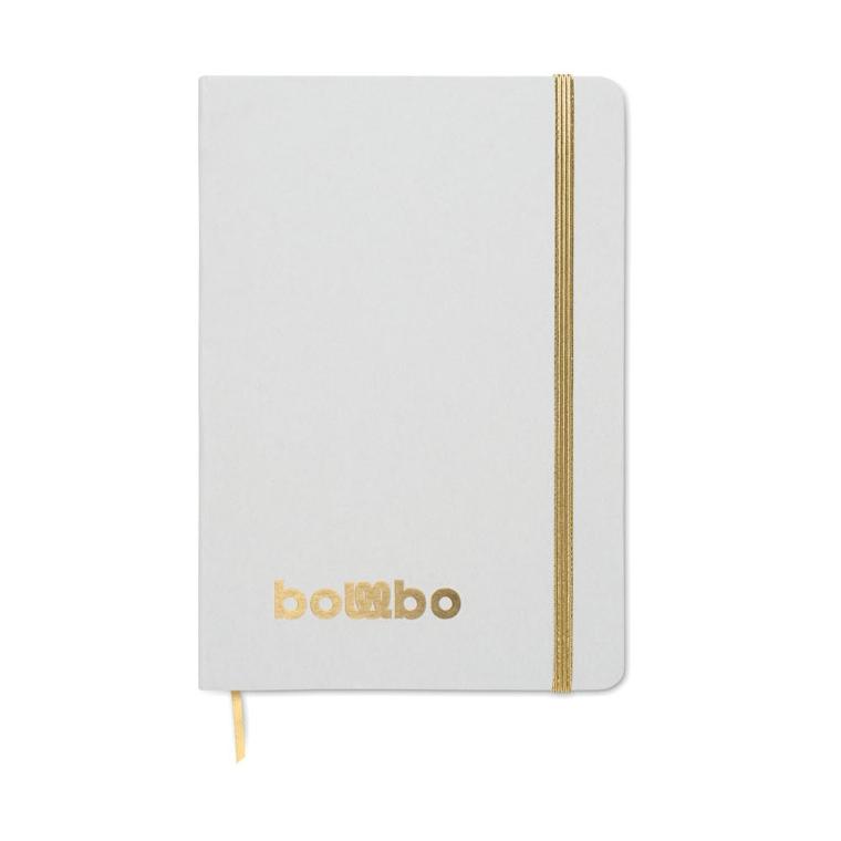 Notebook A5 cu copertă gravabilă pentru evidențiere culoare ROUTE WHITE Auriu