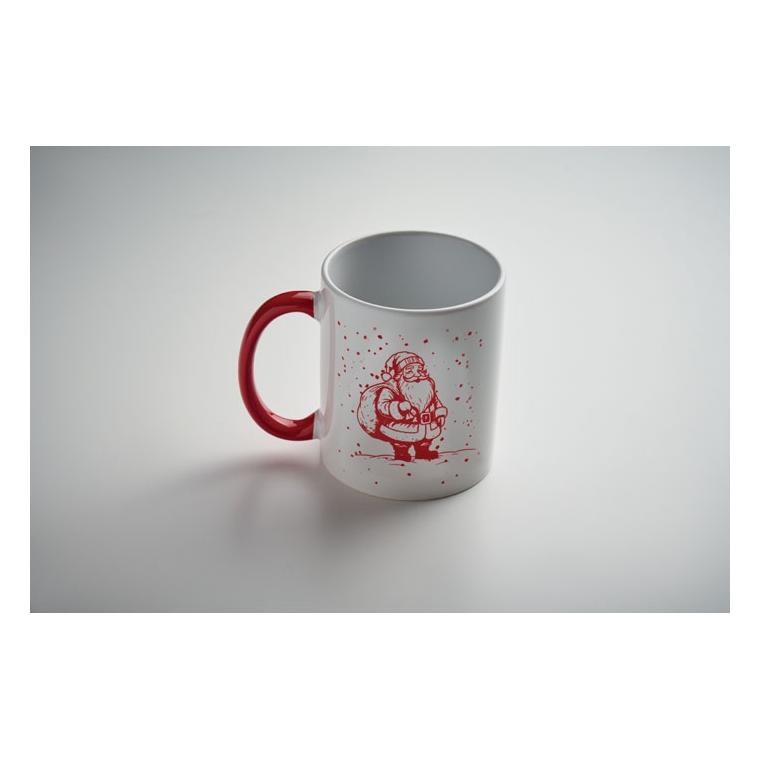 Cană ceramică sezonieră Festimug, 300 ml Alb / Roșu