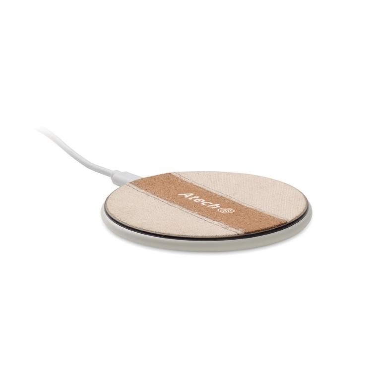 Încărcător wireless din plută Cortless, 15W Alb