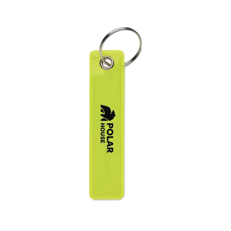 Breloc reflectorizant din PVC Keyflect Galben neon