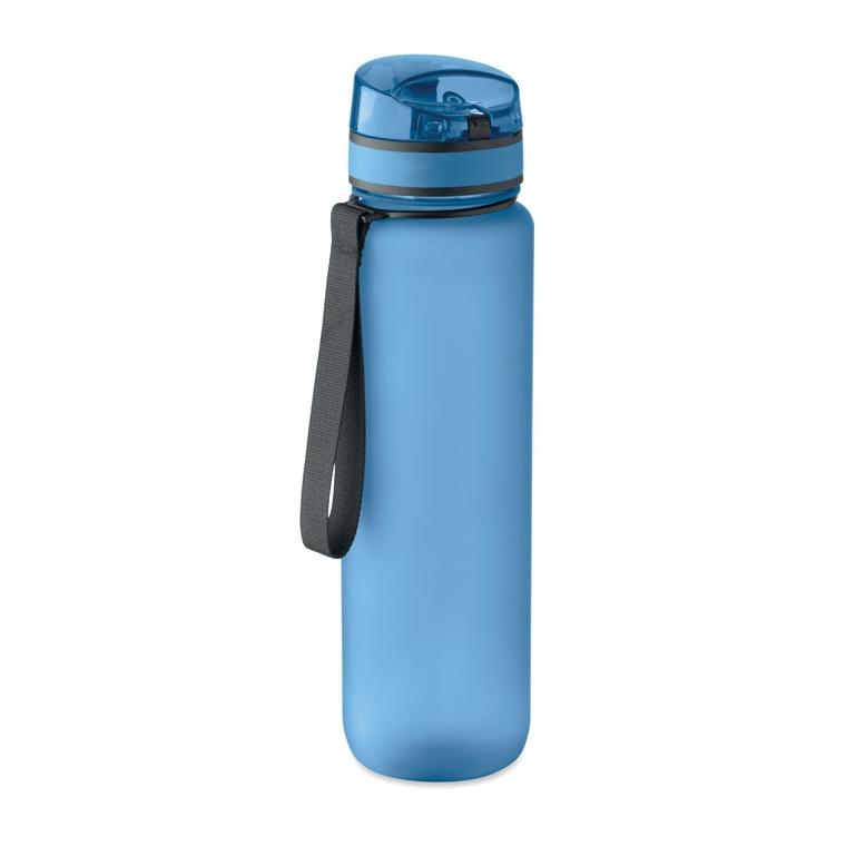 Sticlă sport din RPET Isforden Mark, 1 L Albastru deschis transparent