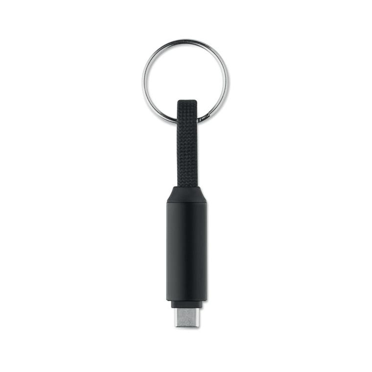 Breloc cu cablu de încărcare Keysto, 60W Negru