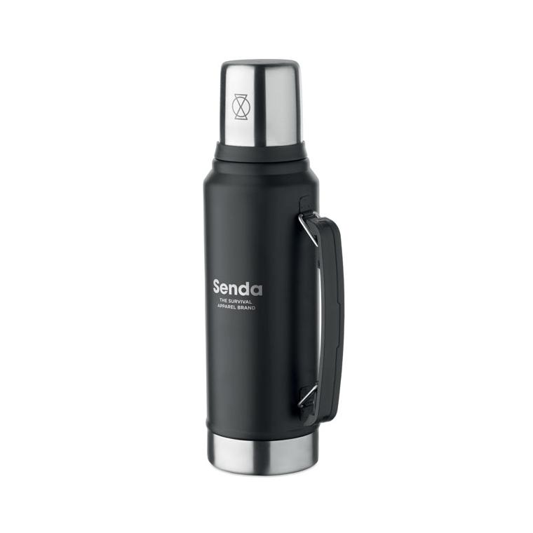 Sticlă cu perete dublu Nyima, 1 L Negru