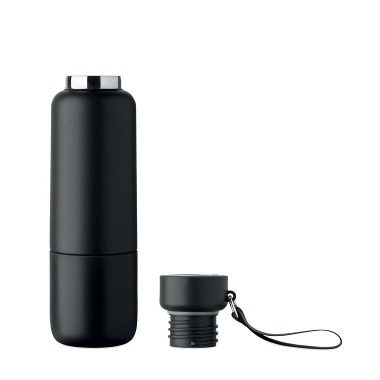 Sticlă cu perete dublu Noeka, 500 ml Negru