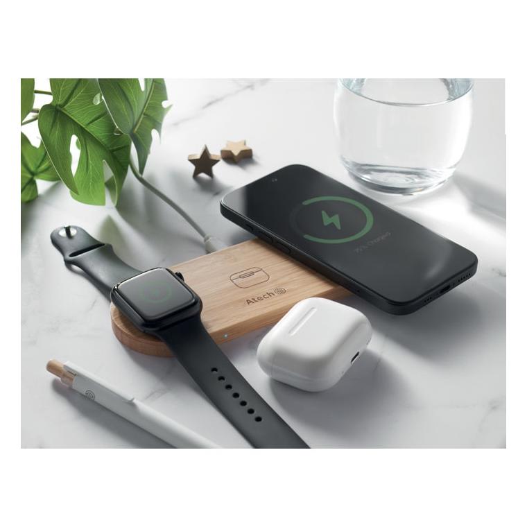 Încărcător wireless 3 în 1 Recpad, 15W Natur