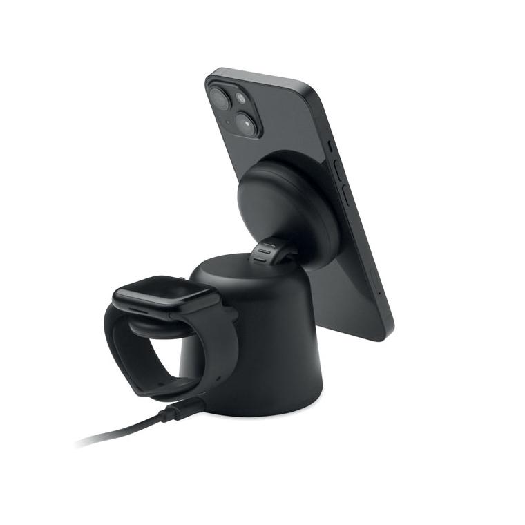 Încărcător wireless 3 în 1 Simpa, 15W Negru
