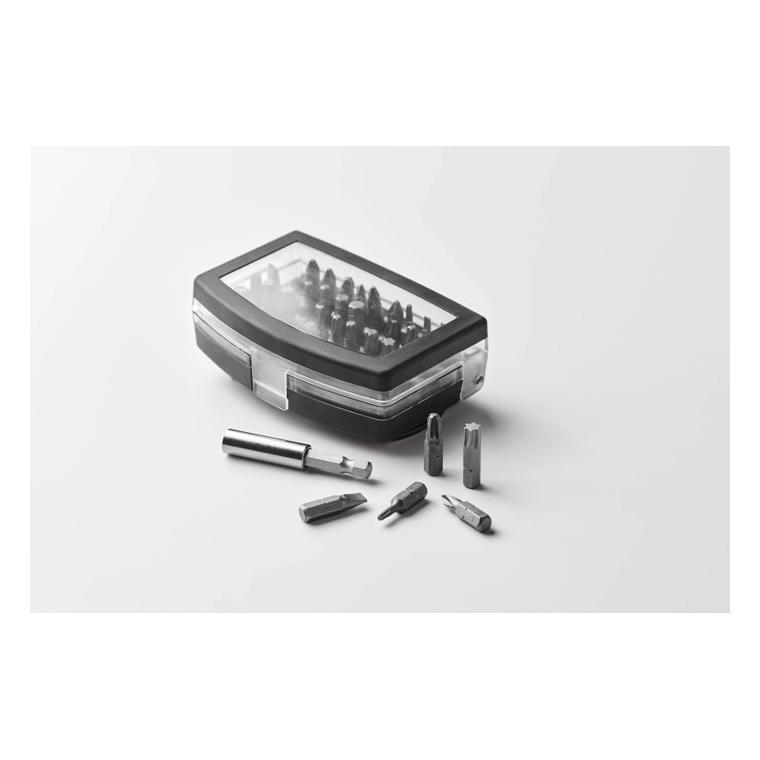 Set biți pentru șurubelniță Screy, 32 piese Negru