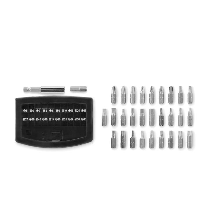 Set biți pentru șurubelniță Screy, 32 piese Negru