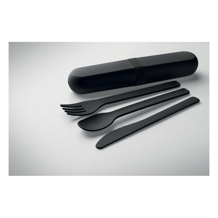 Set tacâmuri cu cutie din PLA Biteful Negru
