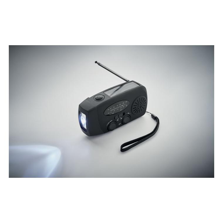 Radio portabil cu lanternă LED Onda Negru