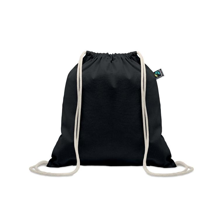 Rucsac cu șnur Fairtrade Osole Draw Colours, 180 g/m² Negru