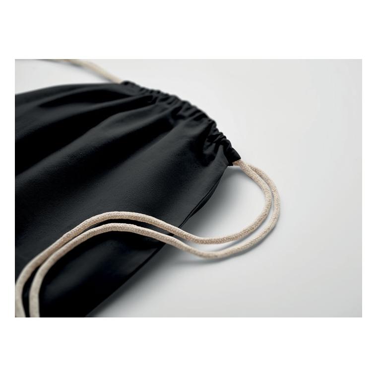 Rucsac cu șnur Fairtrade Osole Draw Colours, 180 g/m² Negru