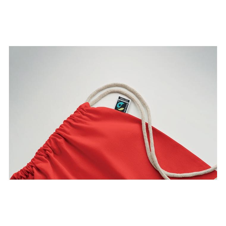 Rucsac cu șnur Fairtrade Osole Draw Colours, 180 g/m² Roșu