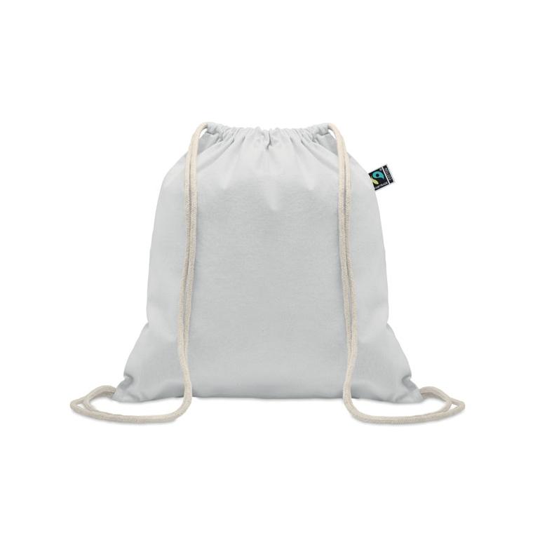 Rucsac cu șnur Fairtrade Osole Draw Colours, 180 g/m² Alb