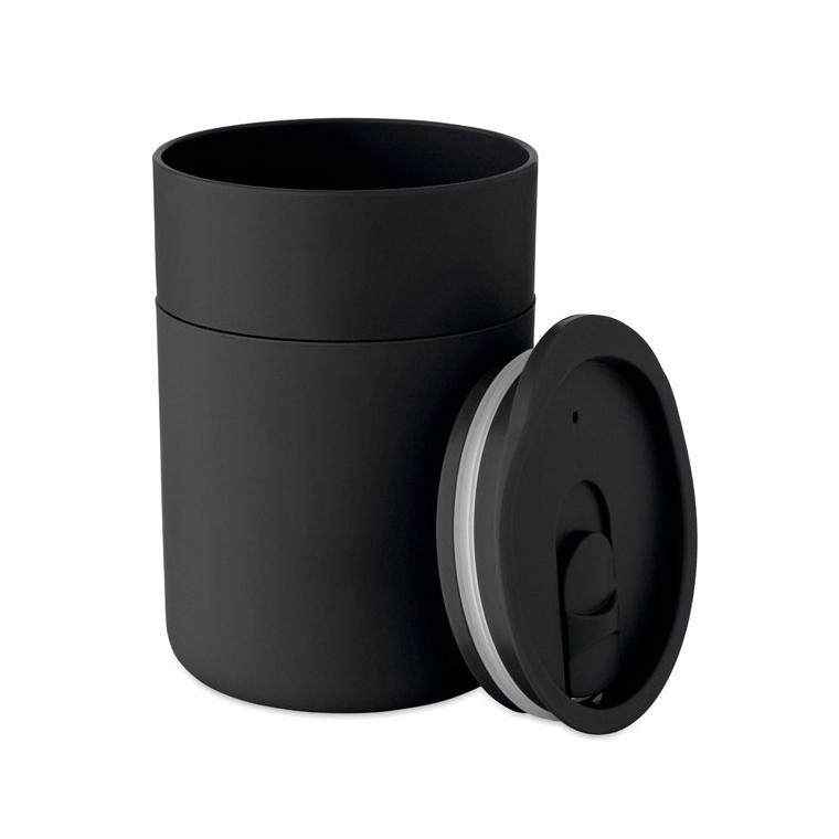 Cană termică din PP Goblet, 330 ml Negru