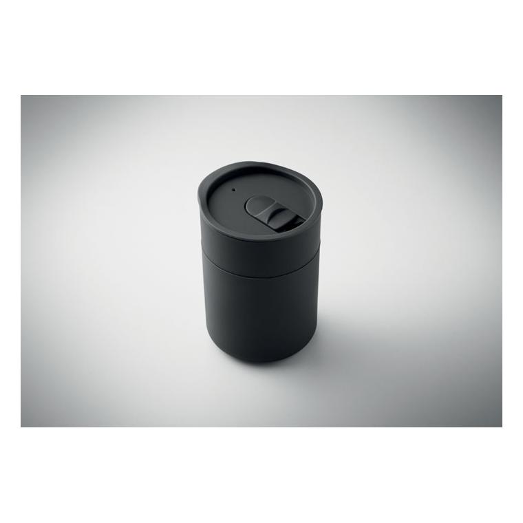 Cană termică din PP Goblet, 330 ml Negru